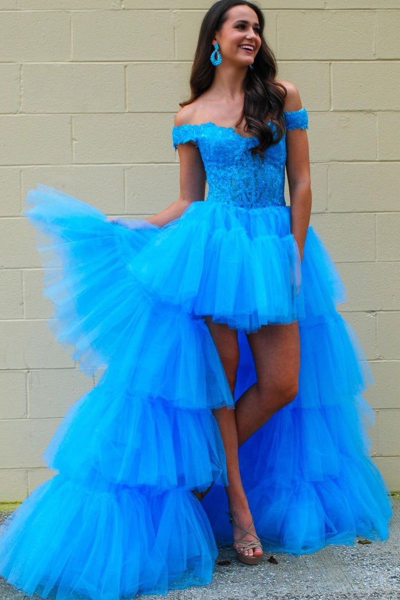 Royal Blue High Low Prom Dress