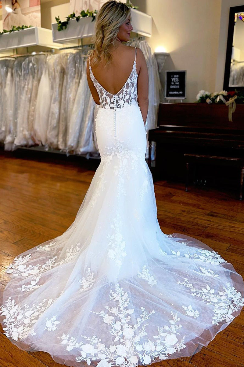 Charming Mermaid Sweetheart Neck Lace Wedding Dresses AB122405 – Anniebride