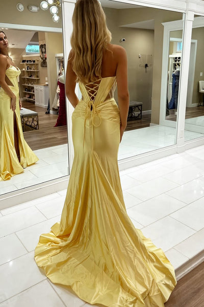 Cute Mermaid Sweetheart Satin Long Prom Dresses with Beading AB24120906