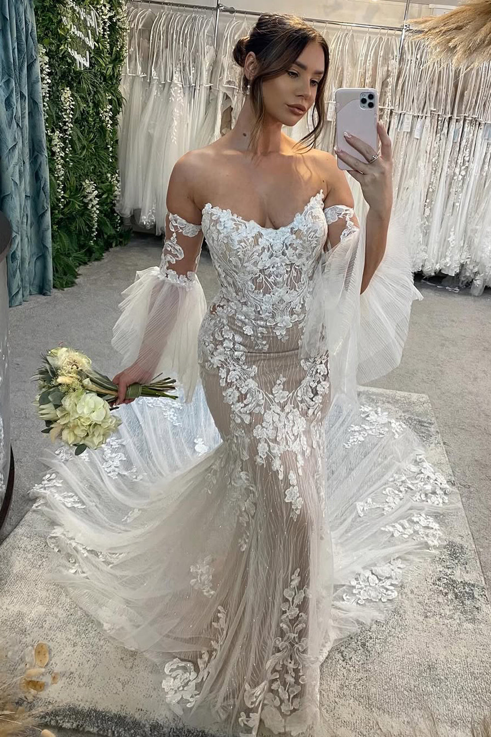 Fairy Mermaid Sweetheart Lace Wedding Dresses with Appliques AB24120914