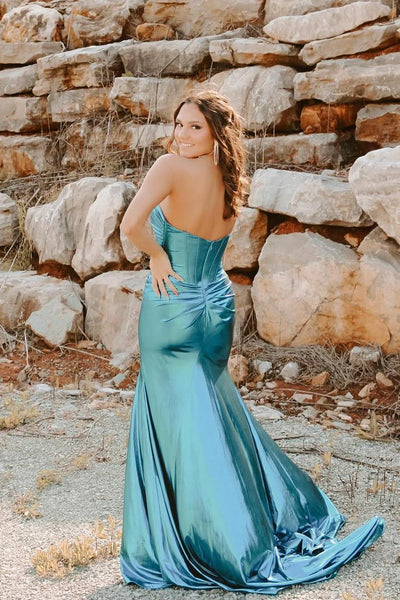 Charming Mermaid Sweetheart Satin Prom Dress With Slit